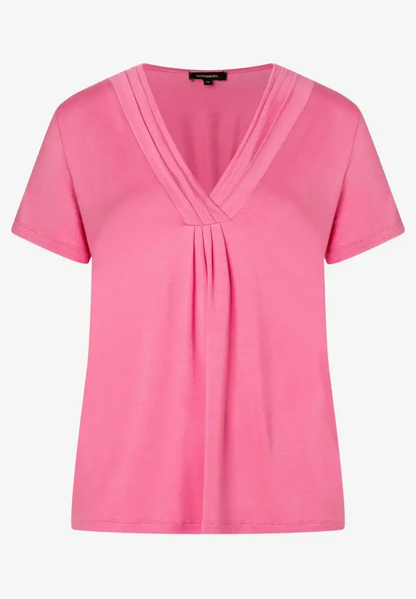 More & More T-Shirt mit V-Ausschnitt, sorbet pink, Sommer-Kollektion Clearance-Verkauf