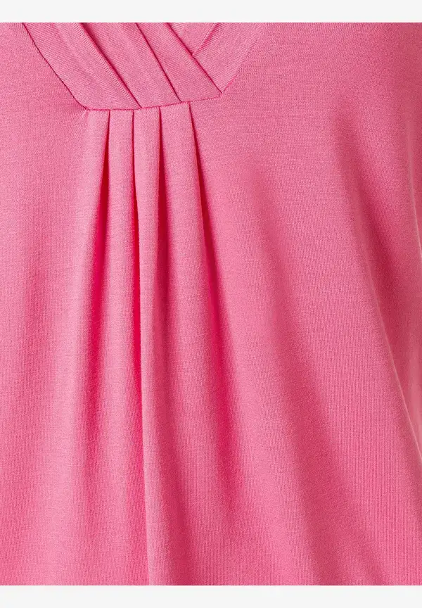 More & More T-Shirt mit V-Ausschnitt, sorbet pink, Sommer-Kollektion Clearance-Verkauf