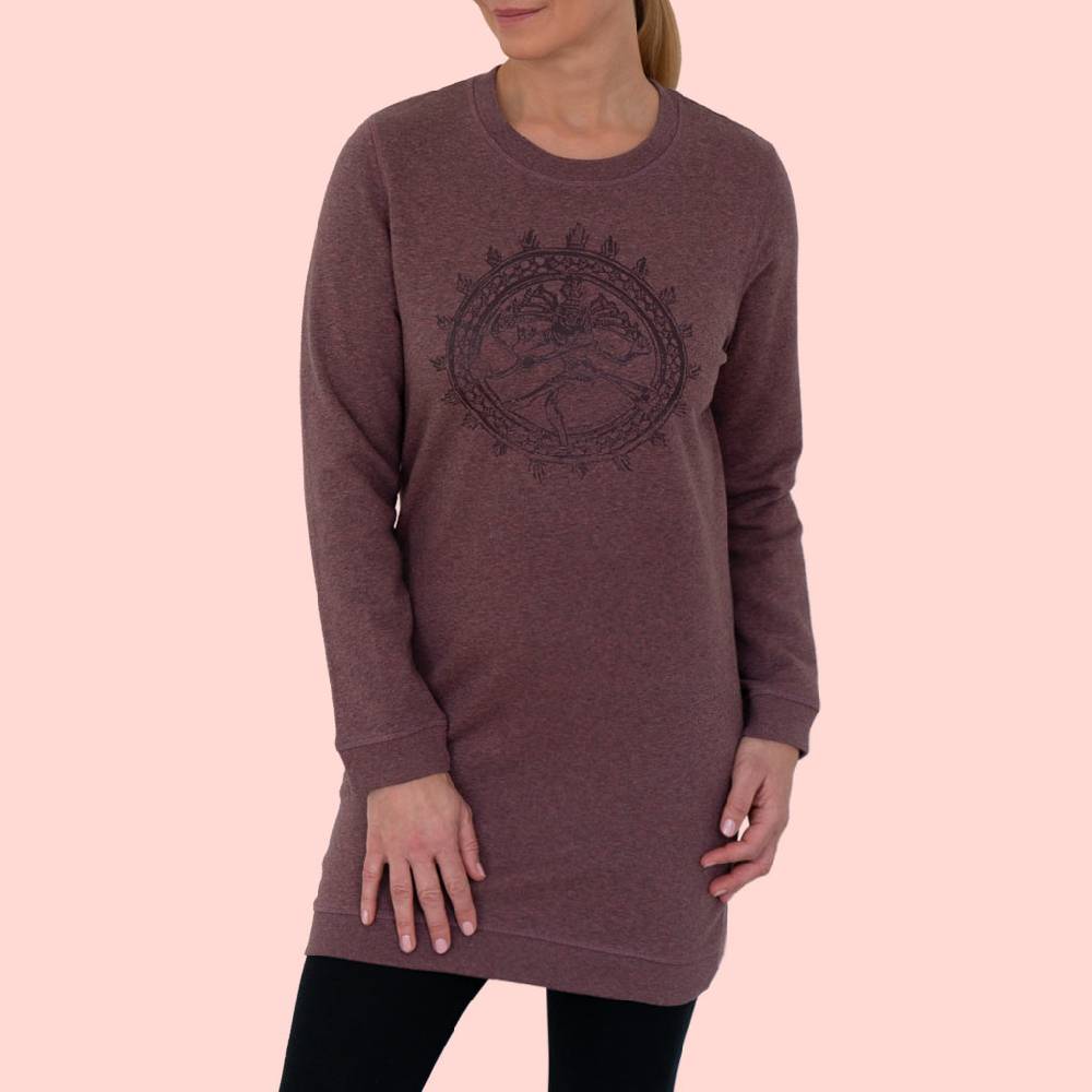 Natural Born Yogi Shiva Fever – Sweatshirt Kleid berry Muttertagsangebot