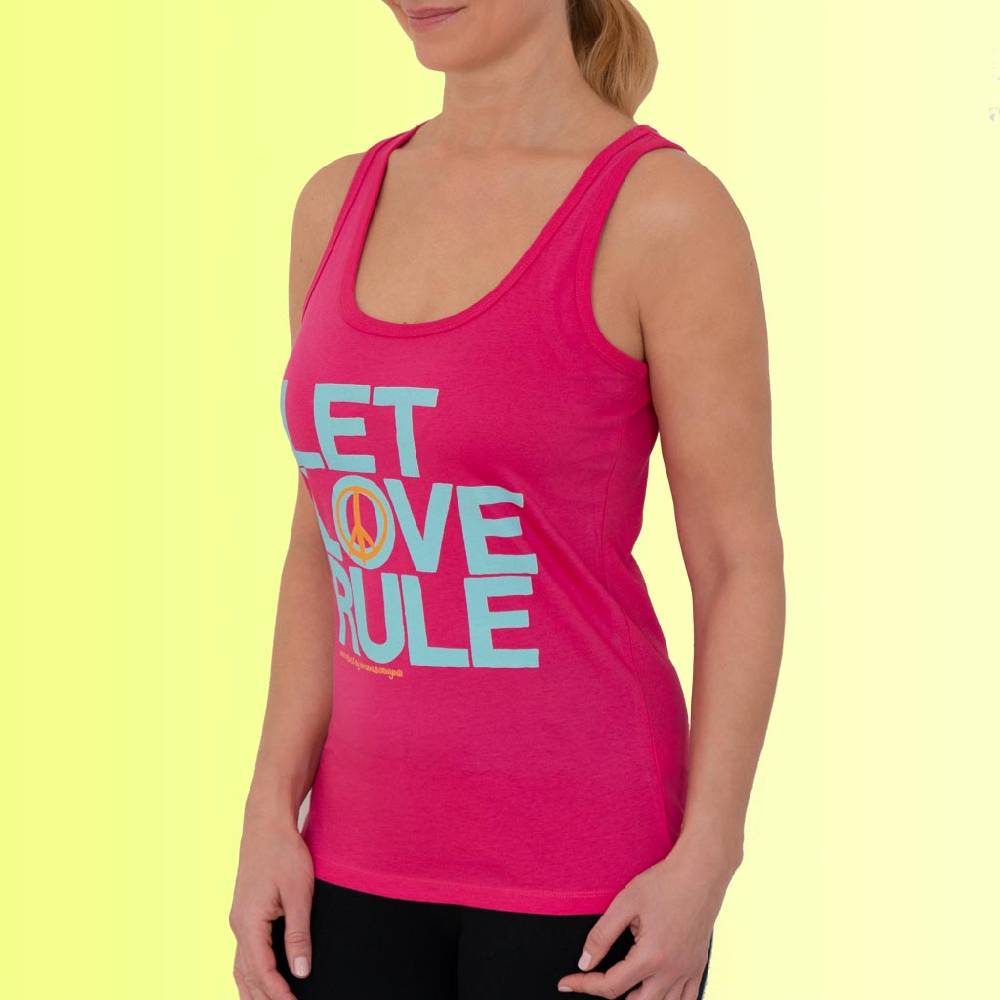 Natural Born Yogi Let Love Rule – Tank-Top pink Blitzangebot