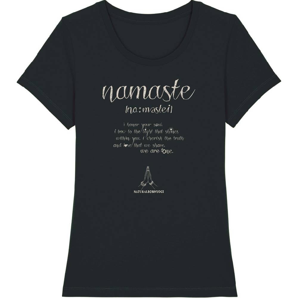 Natural Born Yogi Namaste Love – Yoga Shirt schwarz Tägliche Deals