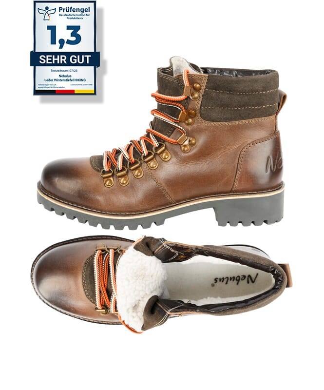 Nebulus Leder Winterstiefel HIKING Damen mit Merinowolle Neueste Stile