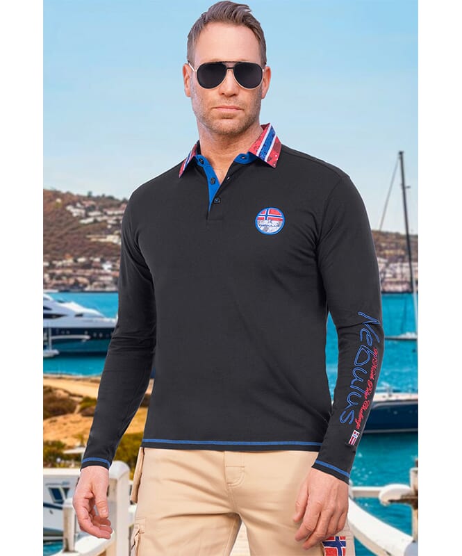Nebulus Langarm Polo SECOND Herren Günstig kaufen