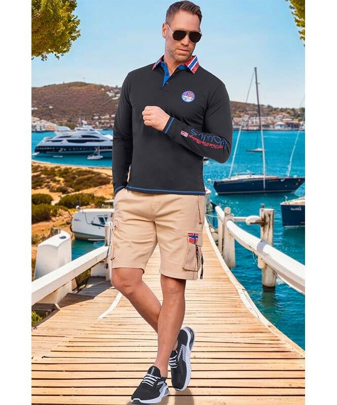 Nebulus Langarm Polo SECOND Herren Günstig kaufen