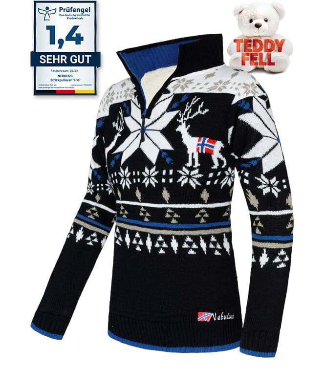 Nebulus Norweger Strickpulli mit Teddyfell FRIA Damen Online Shopping