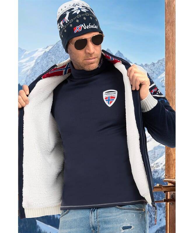 Nebulus Norweger Strickjacke mit Teddyfell CANADIAN Herren Online Shopping