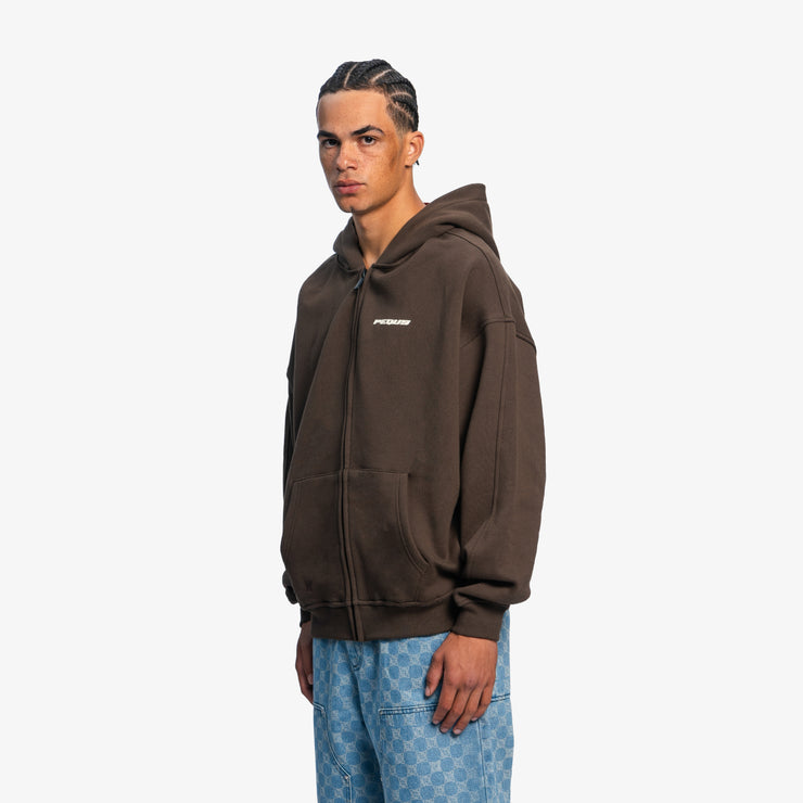 Pequs Plágia Chest Logo Zip Hoodie Top Angebot