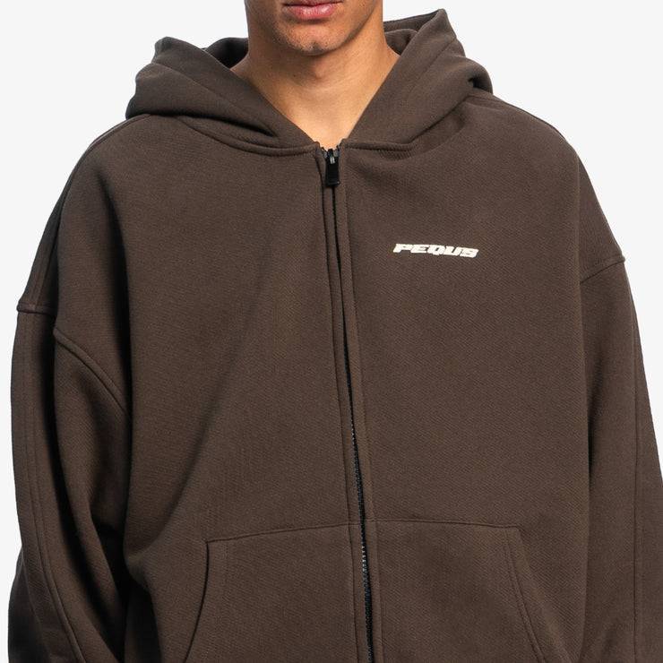 Pequs Plágia Chest Logo Zip Hoodie Top Angebot
