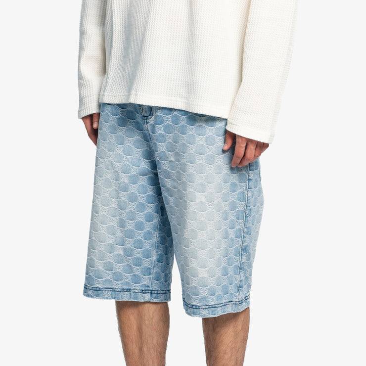 Pequs Aether Monogram Denim Jorts Bis zu 50% Rabatt