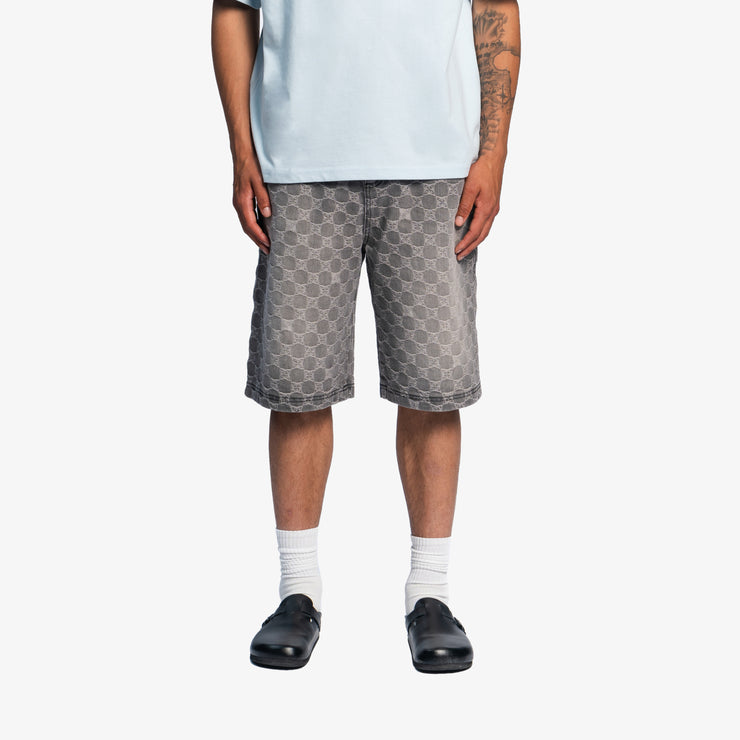 Pequs Aether Monogram Denim Jorts Bis zu 60% Rabatt