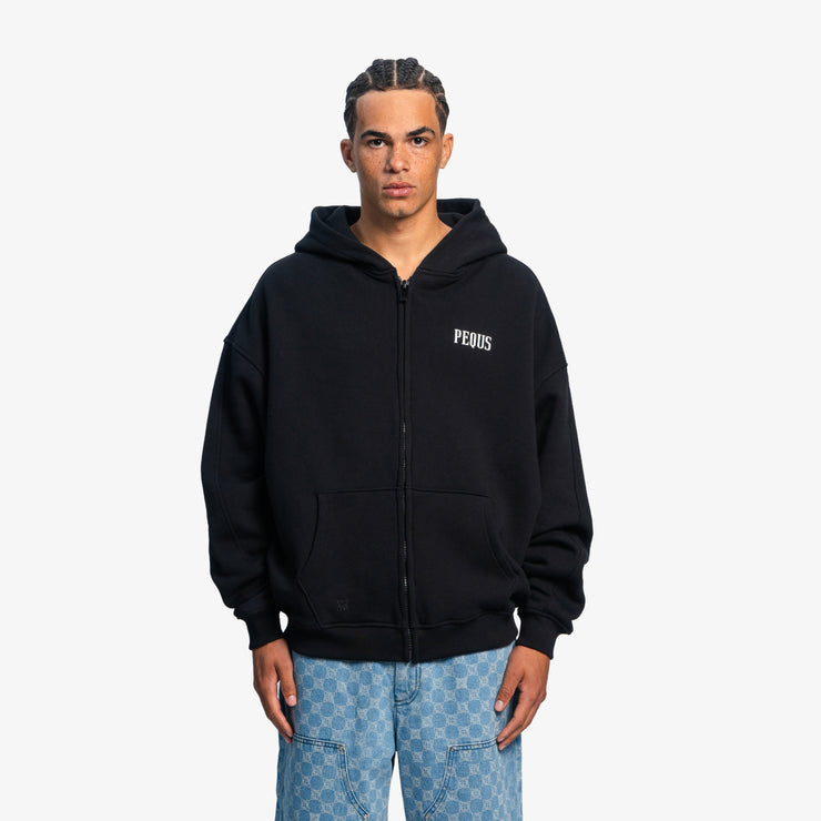 Pequs Chest Logo Zip Hoodie Lagerräumung