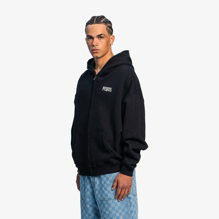Pequs Chest Logo Zip Hoodie Lagerräumung