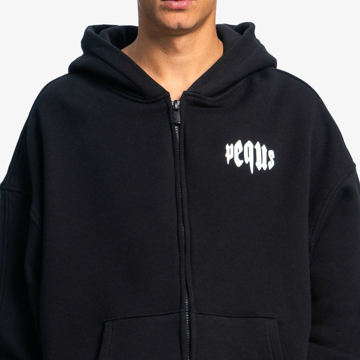Pequs Mythic Chest Logo Zip Hoodie Heißer Verkauf