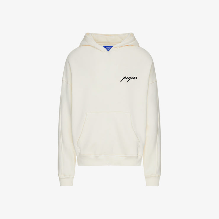 Pequs Scripted Chest Logo Hoodie Nur für heute
