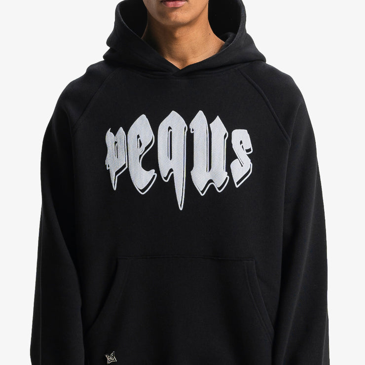 Pequs Outlined Mythic Logo Hoodie Im Verkauf