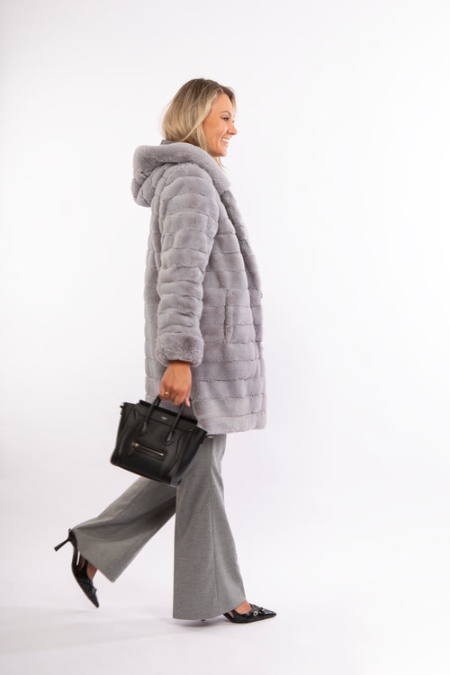 Petite M. Kunstfell WendeJacke in Platinum Grau Preisnachlass