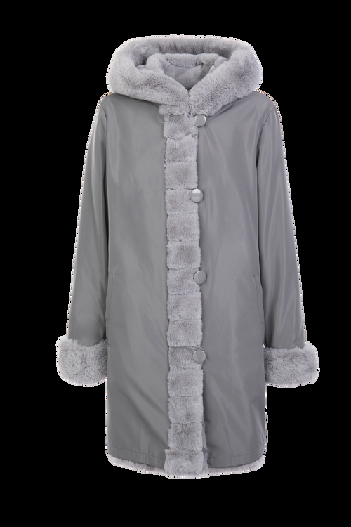 Petite M. Kunstfell WendeJacke in Platinum Grau Preisnachlass