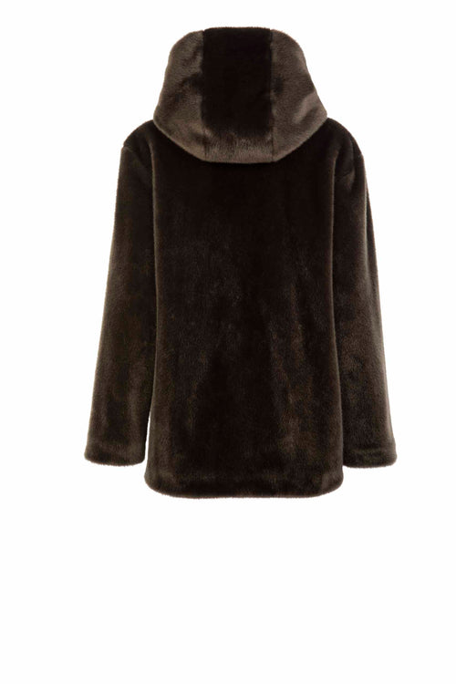 Petite M. Kunstpelzjacke in Dark Taupe Lagerräumung