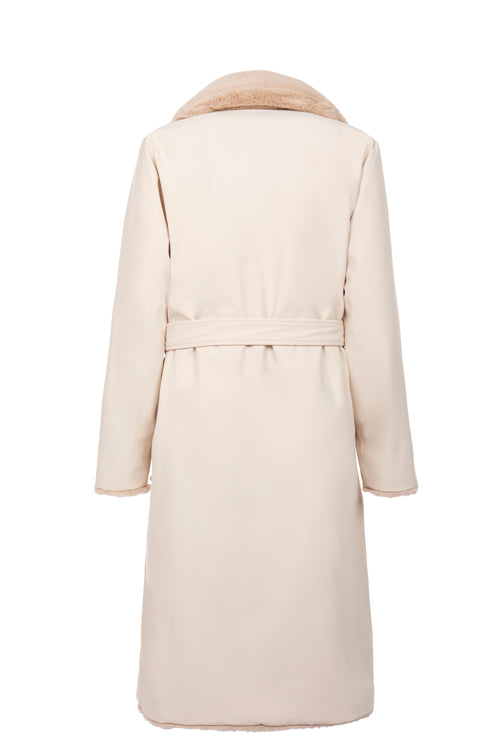 Petite M. Kunstfell Trenchcoat zum Wenden in Creme Saisonale Angebote