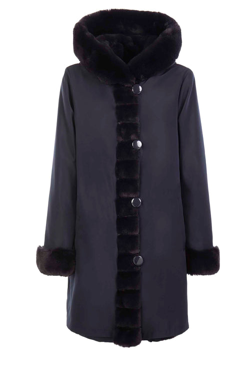 Petite M. Kunstpelz Jacke reversible in Dunkelblau Tägliche Deals