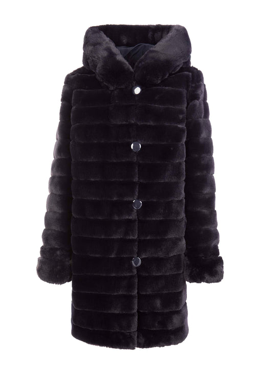 Petite M. Kunstpelz Jacke reversible in Dunkelblau Tägliche Deals