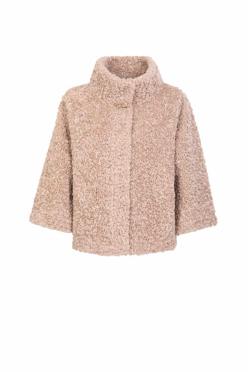 Petite M. Teddyfell Kurze Jacke in Beige Vierteljährliche Förderung