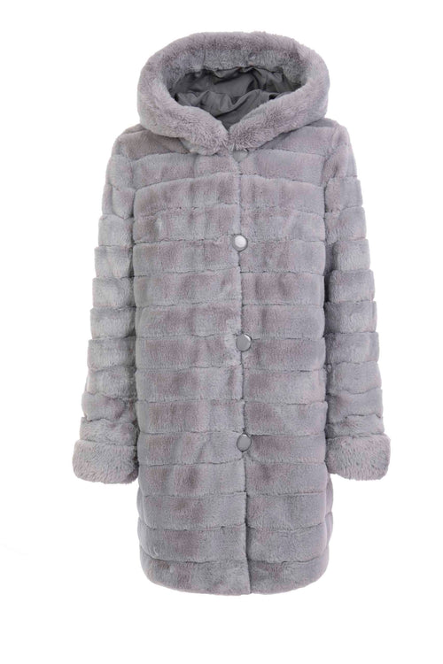 Petite M. Kunstfell WendeJacke in Platinum Grau 2025