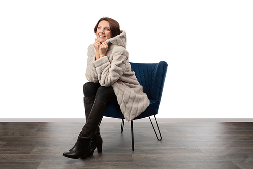 Petite M. Leichte Kunstpelz Jacke mit Kapuze Osterangebot