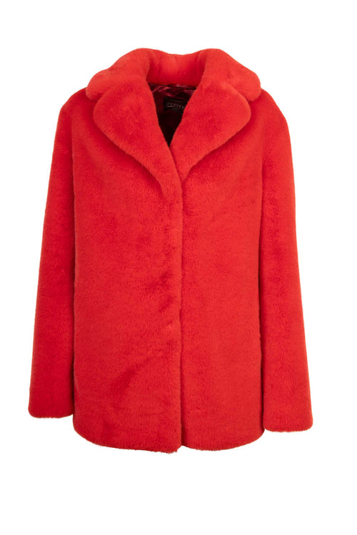 Petite M. Kunstfelljacke Rot Valentinstagsangebot