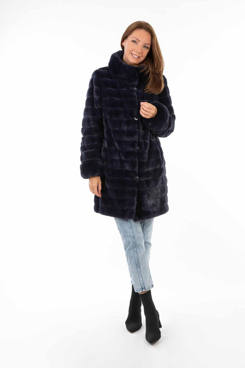 Petite M. Kunstpelz Jacke zum Wenden Blau Bestseller