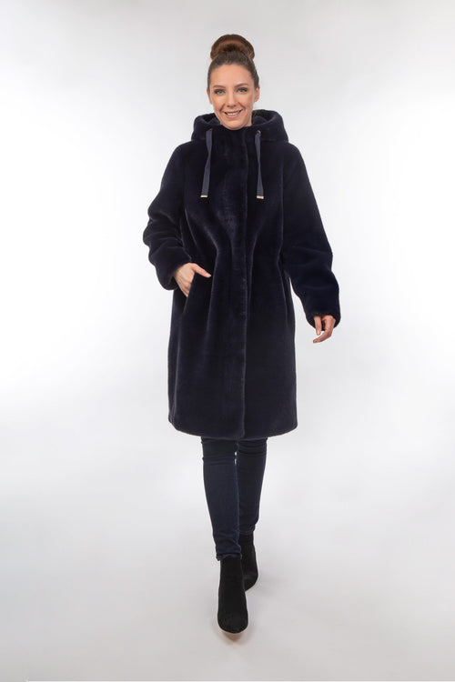 Petite M. Kunstpelz Parka Dunkelblau Wochenangebot
