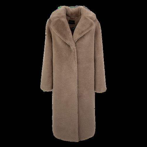 Petite M. Langer Kunstpelz Mantel in Sandfarbe Beige Letzte 3 Tage