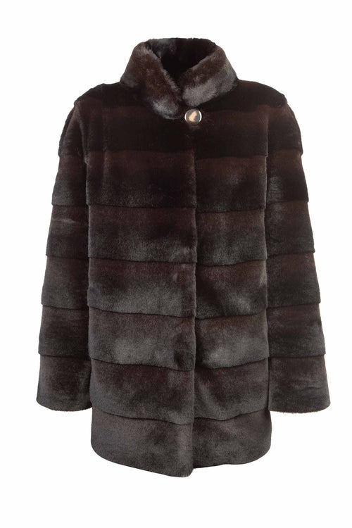 Petite M. Kunstfell Jacke Nerzoptik Schwarzbraun Nur für heute