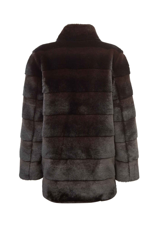 Petite M. Kunstfell Jacke Nerzoptik Schwarzbraun Nur für heute