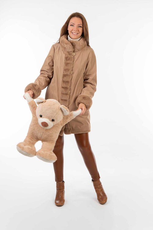 Petite M. Kunstpelz Jacke zum Wenden Camel 50% Rabatt für begrenzte Zeit