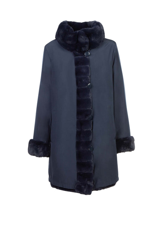 Petite M. Kunstpelz Jacke zum Wenden Blau Rabatte dieses Monats