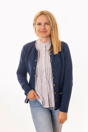 Pezzo D'oro Damenstrickjacke,Merinowolle,Trachtenstrickjacke,marine Rabatt