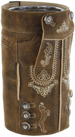 Pezzo D'oro Bergheimer Weinkühler mit Lederhose, echte Ledermanschette bestickt ,Fb stone Großer Ausverkauf