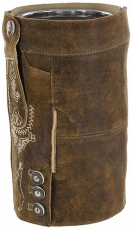 Pezzo D'oro Bergheimer Weinkühler mit Lederhose, echte Ledermanschette bestickt ,Fb stone Großer Ausverkauf