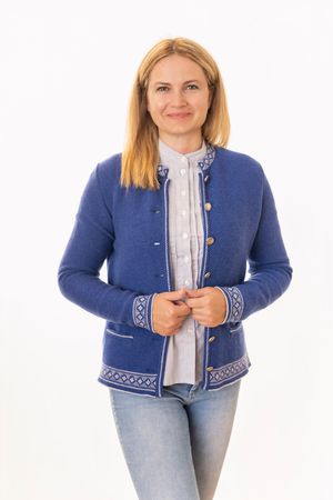 Pezzo D'oro Damentrachtenstrickjacke blau, reine Merinowolle,nachhaltig aus Bayern Flash Sale
