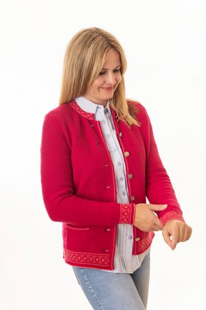 Pezzo D'oro Damentrachtenstrickjacke pink, reine Merinowolle,nachhaltig aus Bayern Begrenztes Angebot