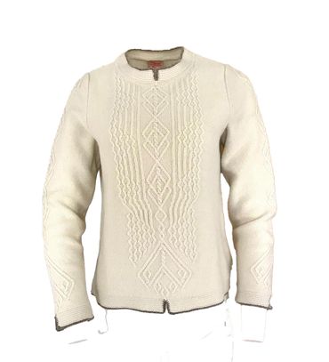 Pezzo D'oro edler Damenwollpullover wollweiss,Trachtenpulli reine Merinowolle, Online Shopping