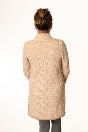 Pezzo D'oro Pezzo D&#039;oro Strickmantel offwhite/camel, Gehrock, reine Merinowolle, Strickhülle Black Friday