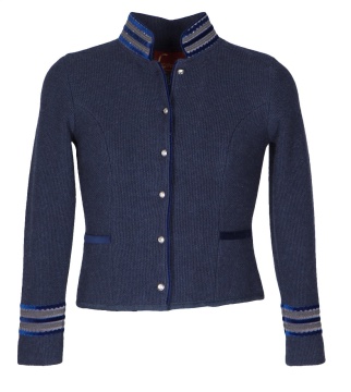 Pezzo D'oro Damen Trachtenstrickjacke in jeansblau von Litzlfelder Große Rabatte