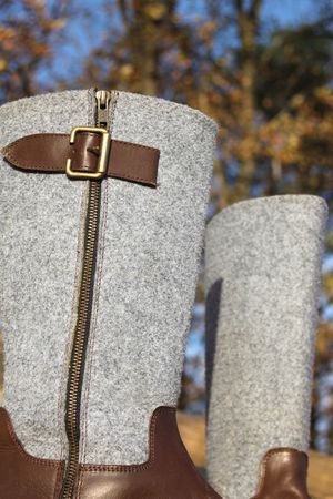 Pezzo D'oro Damen Winterstiefel Leder, gefüttert, mit hohem Filzschaft, im Sale minus 20% Neuheiten