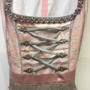 Pezzo D'oro Designer Dirndl Midi rose/silber Festtagsdirndl,Pezzo D&#039;oro Tiefpreis