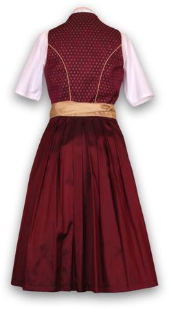 Pezzo D'oro Designer Dirndl,Festtagsdirndl, Mididirndl bordeaux/gold Wochenangebot