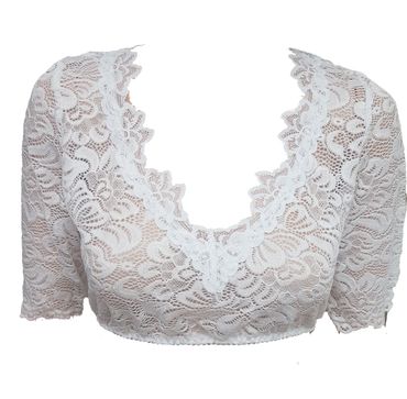 Pezzo D'oro Dirndlbluse aus elastischer Spitze Farbe creme, Kurzarm, Dirndlspitzenbluse Zeitbegrenzte Promotion