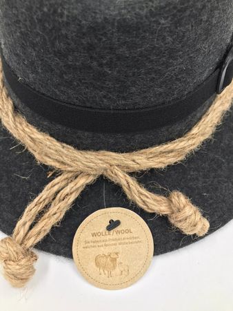 Pezzo D'oro Filzhut, Freizeithut aus Wollfilz Wanderhut,Farbe anthrazit Kostenloser Versand international