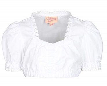 Pezzo D'oro Kinder Dirndlbluse,Batist mit Spitze,weiß,Gummizug gerafft Günstiger Verkauf